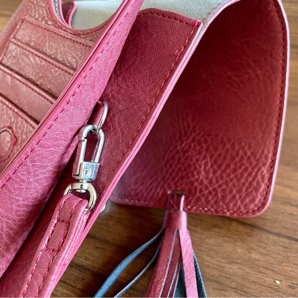 Red Leather Crossbody Wristlet - Picture 5 of 6